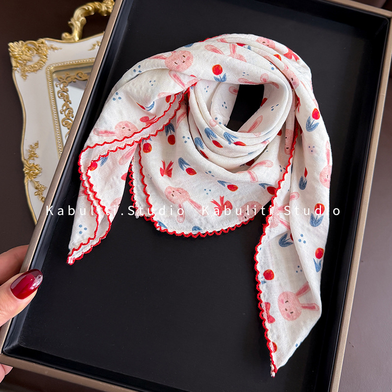 Cotton Linen Square Scarf  58  - огляд і ціна Face Scarf Mask