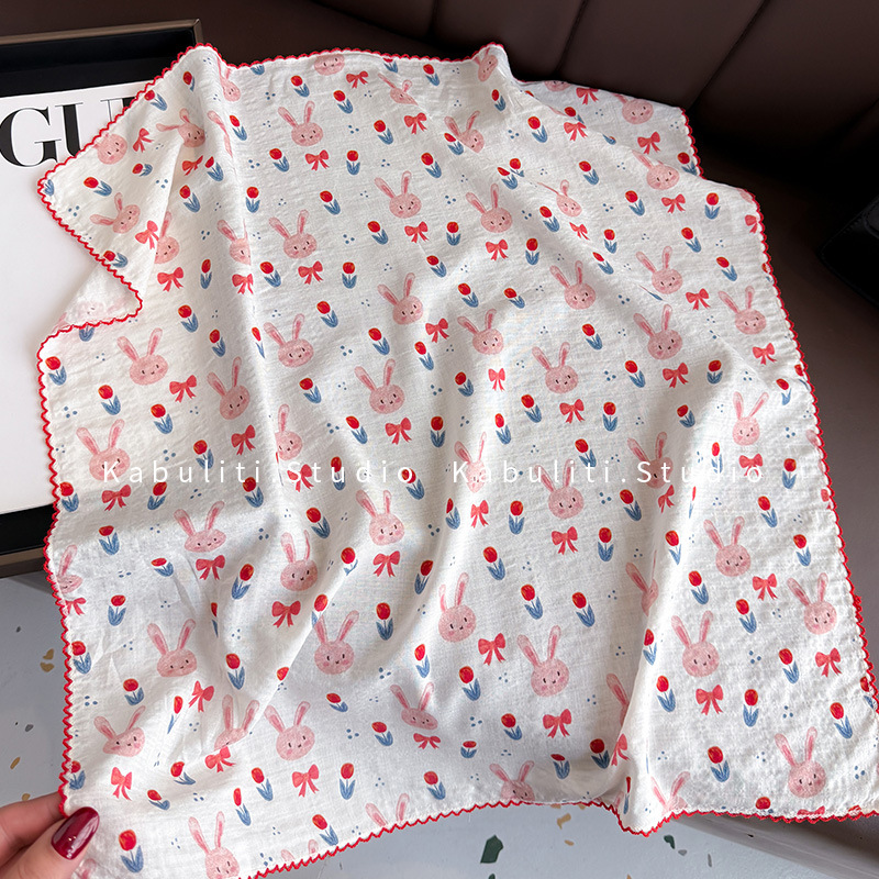 Cotton Linen Square Scarf  58  - огляд і ціна Face Scarf Mask