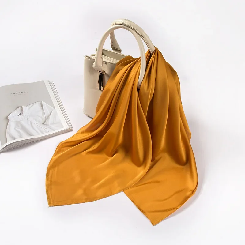 Satin Scarf Women 70cm Solid C - огляд і ціна Ascot Neck Scarf