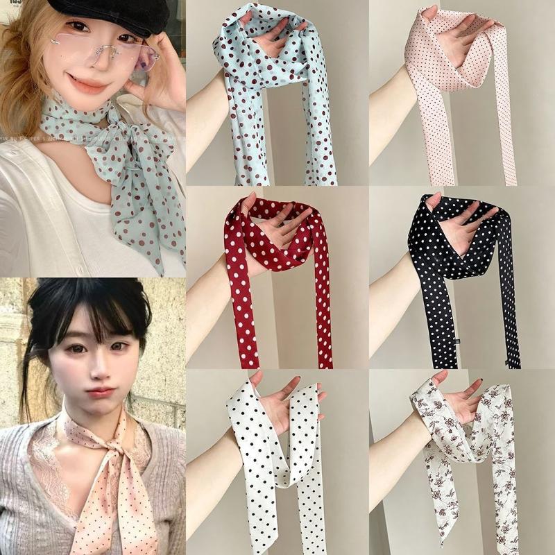 Polka Dot Floral Print Silk Sc - огляд і ціна Face Scarf Mask