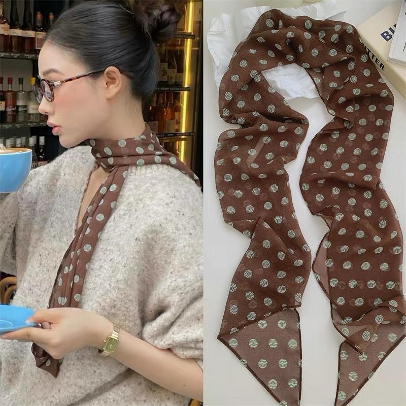 Polka Dot Floral Print Silk Sc - огляд і ціна Face Scarf Mask