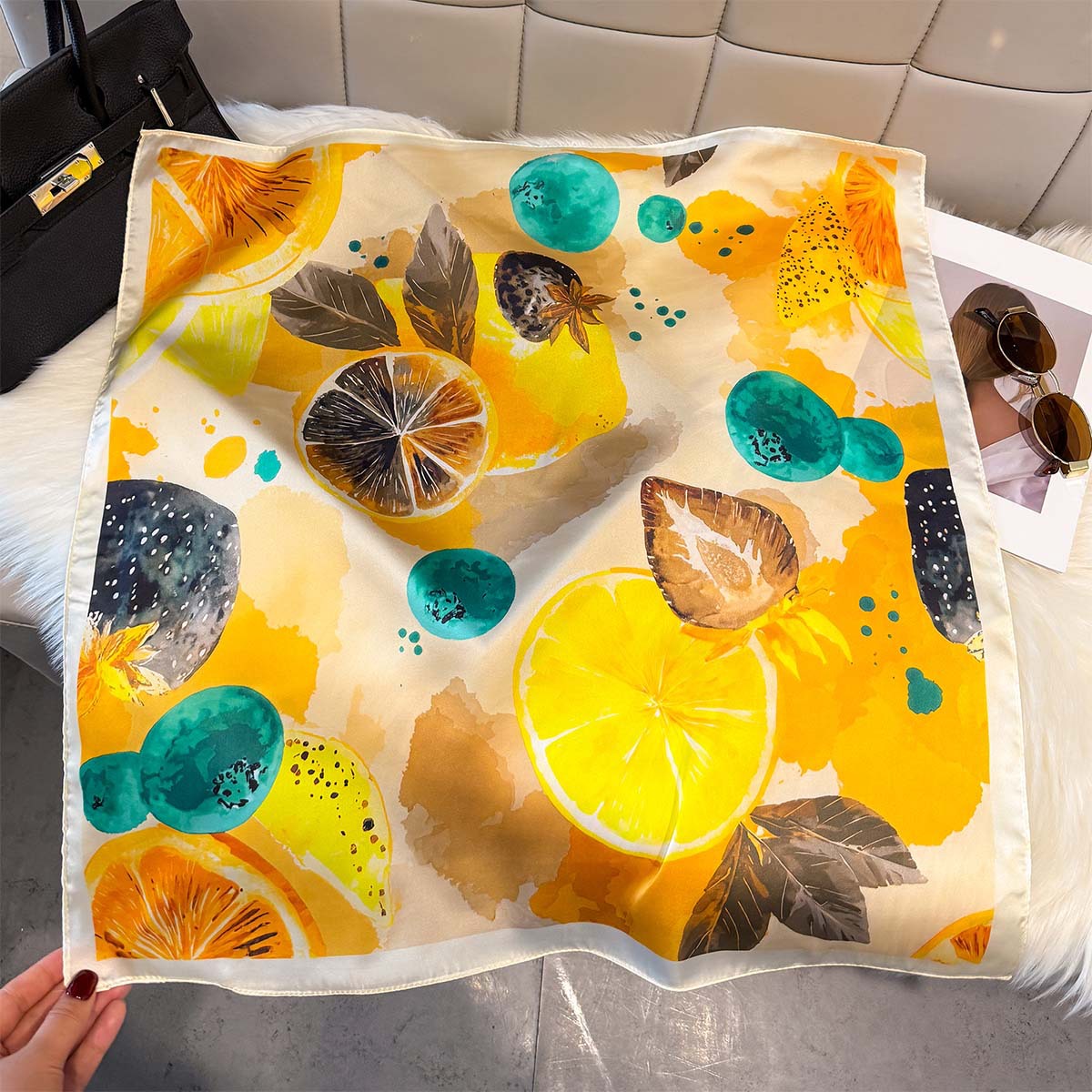 Fashion Lemon Fruit Pattern Sq - огляд і ціна Face Scarf Mask