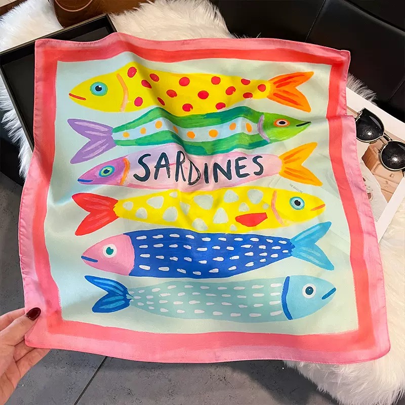 Fashion Fish Pattern Square Si - огляд і ціна Face Scarf Mask