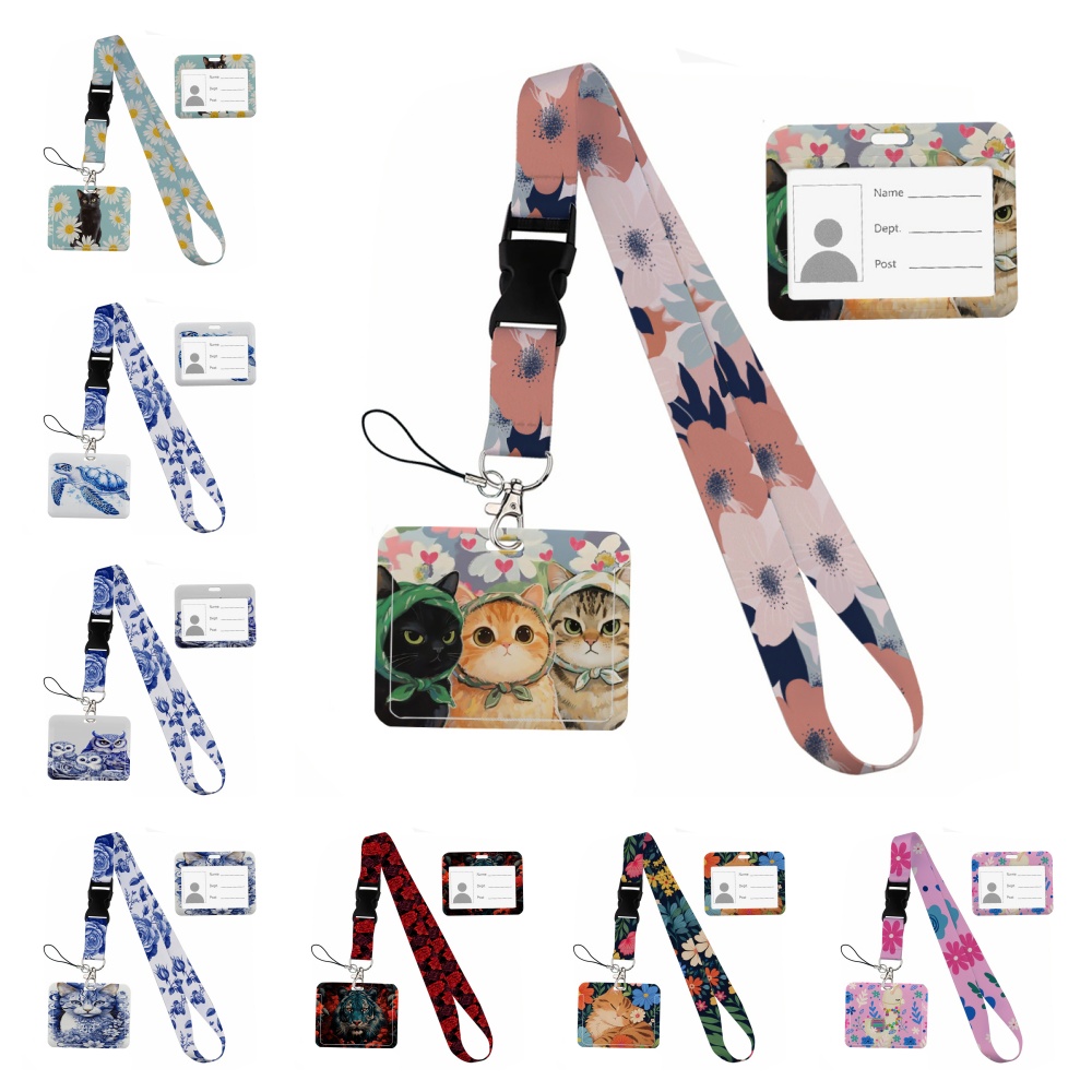 Small animals inside flowers P - огляд і ціна Lanyard Badge Holder